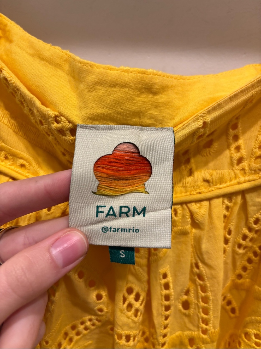 FARM Rio Yellow Eyelet Midi Skirt with Matching tank - Picture 5 of 7